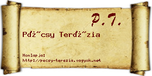 Pécsy Terézia névjegykártya